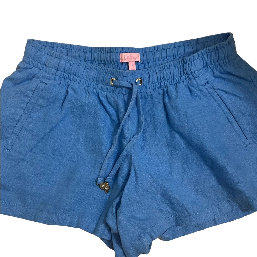 Lilly Pulitzer Baybreeze Linen Shorts Beckon Blue Size Small - Picture 4 of 8